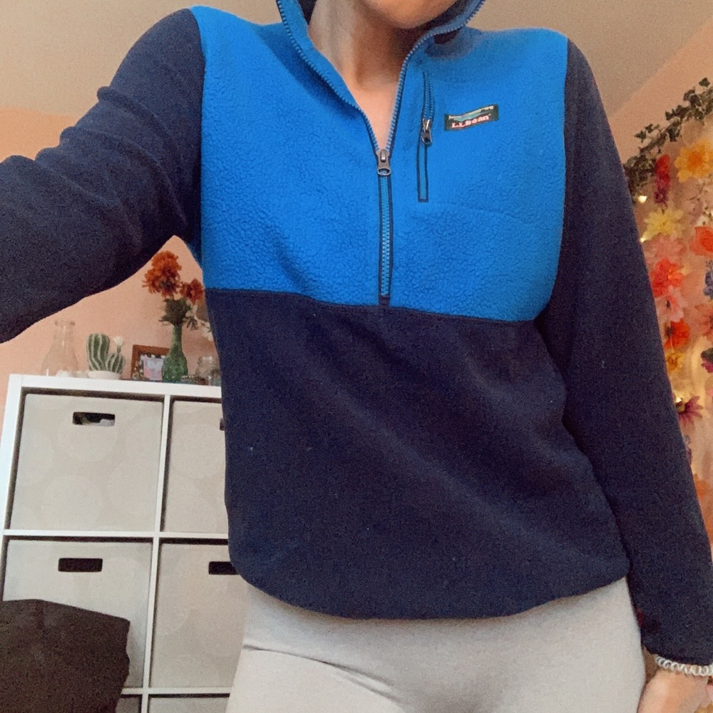 L.L. Bean Block Colored Quarter Zip! - Picture 2 of 3